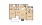 B2 - 2-bedroom floorplan layout with 2 baths and 1108 square feet